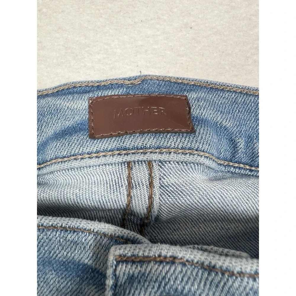 Mother Blue‎ The Mid Rise Dazzler Ankle Step Fray Jeans 31 Hopeless Romantic